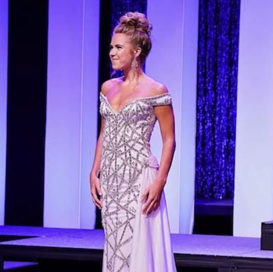 Girl wearing Pageant Dress on contest