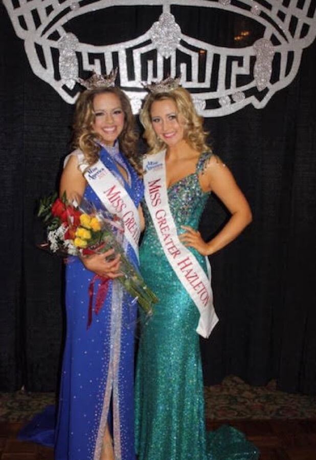 2 Girls wearing Pageant Dresses taking apart on Greater Hazleton Contest